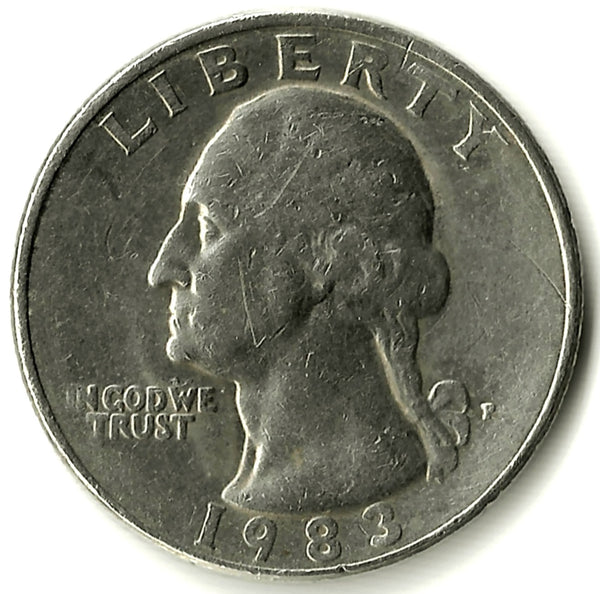 1983-P 25¢ George Washington Quarter, Eagle Has Water Dripping