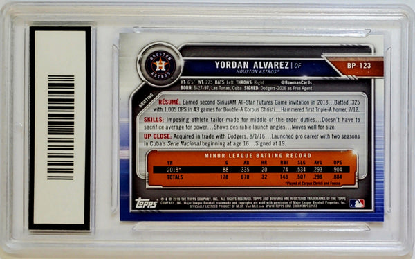 Graded 10 Yordan Alvarez Rookie 2019 Bowman Prospects #BP123