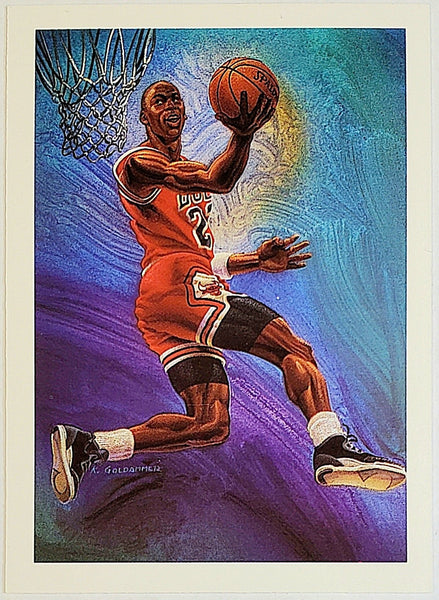 Michael Jordan 1990 NBA Hoops #358, Illustrated Art Bulls