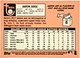 Judge, Aaron, Rookie Trophy, Rookie Cup, 2018, Topps, Heritage, RC, MVP, ROY, Rookie Of The Year, Home Run Derby, New York, Yankees, Bronx Bombers, Home Runs, Slugger, RC, Baseball, MLB, Baseball Cards