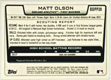 Olson, Matt, Rookie, 1st Bowman, First, 2012, Bowman, Draft, Prospects, BDPP20, RC, Topps, All-Star, Gold Glove, 1st Base, First Base, Oakland, A's, Athletics, Atlanta, Braves, Home Runs, Slugger, RC, Baseball, MLB, Baseball Cards