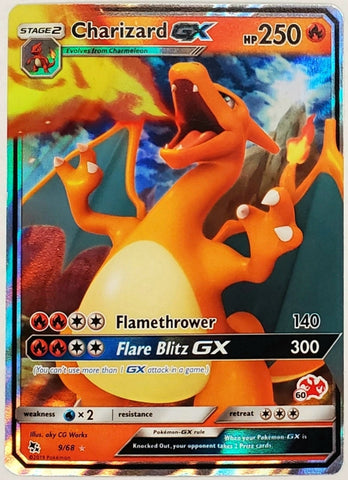 Pokemon, Charizard, GX, 9/68, Full Art, Ultra Rare, Rare, Holo, Holgraphic, Foil, HP250, HP 250, Card, Pokemon, Sun & Moon, Sun, Moon, Sun and Moon, SM, Hidden Fates, Set, 2019, Pokemon Cards, Rare, Singles, TCG, CCG, Tournament, Wizards, WOTC, Hobby