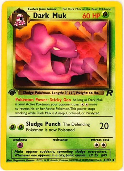 pokemon cards dark Pokemon 1st Edition Dark Muk 41/82 Team Rocket First Edition Card, TCG –  CardboardandCoins.com