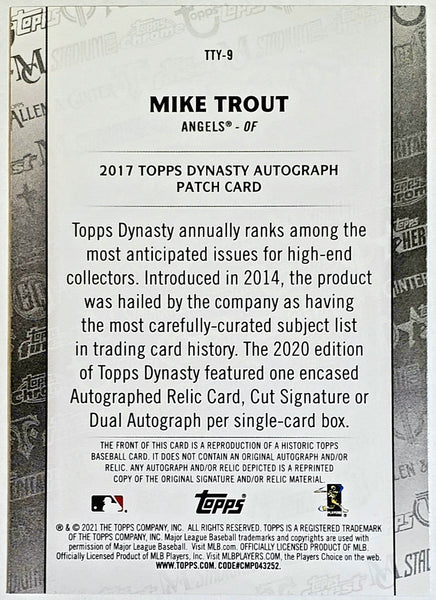 Mike Trout Retro Style (2017 Dynasty Relic) 2021 Topps Through