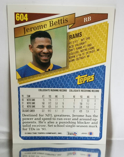 1993 Stadium Club Draft Pick #108 Jerome Bettis Rams