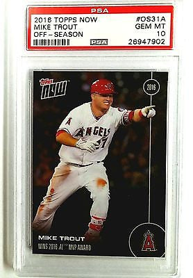 rare mike trout cards PSA 10 2016 Topps Now #OS-31A Mike Trout AL MVP 2016 Rare "Off-Season" – CardboardandCoins.com
