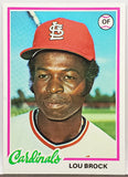 Lou Brock 1978 Topps #170 HOF, St Louis Cardinals, Stolen Bases