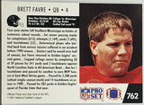 Favre, Rookie, Brett, 1991, Pro Set, Football, 762, Vintage, Atlanta, Falcons, Green Bay, Packers, HOF, MVP, Super Bowl, QB, Quarterback, Touchdowns, Touch Downs, NFL, RC, Football Cards