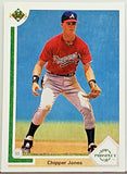 Jones, Rookie, Chipper, 1991, Upper Deck, 55, Phenom, HOF, MVP, All-Star, Silver Slugger, Batting Title, World Series, Atlanta, Braves, Home Runs, Slugger, RC, Baseball Cards
