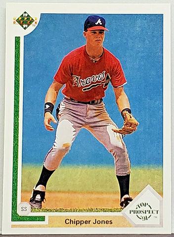 Jones, Rookie, Chipper, 1991, Upper Deck, 55, Phenom, HOF, MVP, All-Star, Silver Slugger, Batting Title, World Series, Atlanta, Braves, Home Runs, Slugger, RC, Baseball Cards