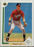 Jones, Rookie, Chipper, 1991, Upper Deck, 55, Phenom, HOF, MVP, All-Star, Silver Slugger, Batting Title, World Series, Atlanta, Braves, Home Runs, Slugger, RC, Baseball Cards