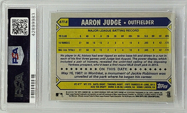 Aaron Judge Refractor 2018 Topps Chrome #1, Yankees Rookie Of The Year –