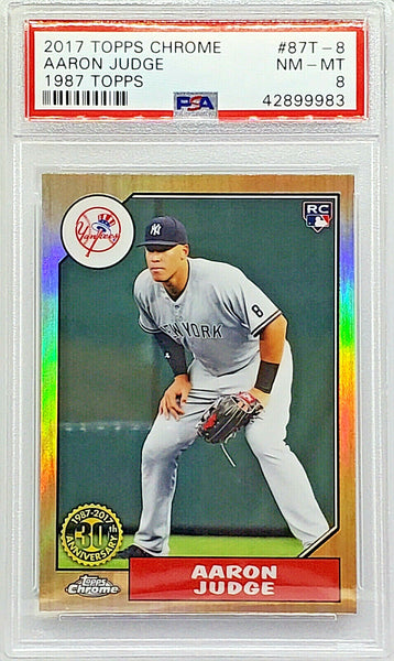 PSA 8 Aaron Judge Rookie Refractor 1987 Retro 2017 Topps Chrome #87T-8