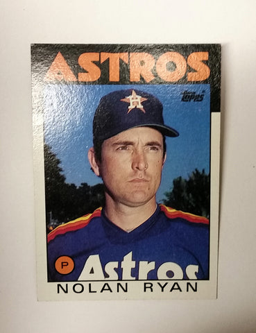Nolan Ryan, Astros, Houston, Walter Johnson, Fast-ball, Strikeout, MLB, Baseball Cards, Topps, 1986