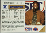 Smith, Rookie, Rookie Of The Year, Emmitt, 1991, Pro Set, 1, Football, ROY, MVP, HOF, Running Back, RB, Dallas, Cowboys, Super Bowl, Dancing with the Stars, DWTS, NFL, RC, Football Cards