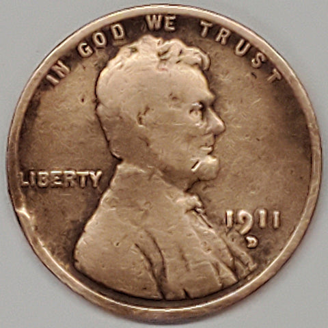 1911-D, Lincoln, Wheat, Cent, Coin, Penny, 1911, Denver, Mint, D, World War I, WWI, Era, Detail, Lines, Shiny, Low Mintage, Semi, Key Date, Mint Mark, Mintmark, Copper, Wheatie, Wheat Ears, Detail, Wheat Back, Vintage, Rare, Metal, Antique, Collectible, Memorabilia, Invest, Hobby, Coins