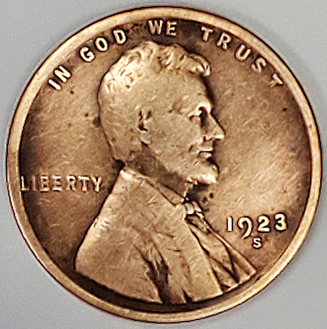 1923-S, Lincoln, Wheat, Cent, Coin, Penny, 1923, San Francisco, Mint, S, Roaring Twenties, Roaring 20s, Era, Detail, Lines, Shiny, Low Mintage, Semi, Key Date, Mint Mark, Mintmark, Copper, Wheatie, Wheat Ears, Detail, Wheat Back, Vintage, Rare, Metal, Antique, Collectible, Memorabilia, Invest, Hobby, Coins