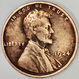 1924, Lincoln, Wheat, Cent, Coin, Penny, 1924-P, Philadelphia, Mint, P, Roaring Twenties, Roaring 20s, Era, Detail, Lines, Shiny, Low Mintage, Semi, Key Date, Mint Mark, Mintmark, Copper, Wheatie, Wheat Ears, Detail, Wheat Back, Vintage, Rare, Metal, Antique, Collectible, Memorabilia, Invest, Hobby, Coins