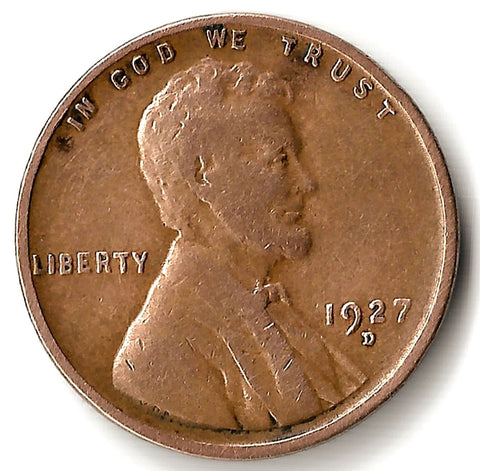 1927-D, Lincoln, Wheat, Cent, Coin, Penny, 1927, Denver, Mint, D, Roaring Twenties, Roaring 20s, Era, Detail, Lines, Shiny, Low Mintage, Semi, Key Date, Mint Mark, Mintmark, Copper, Wheatie, Wheat Ears, Detail, Wheat Back, Vintage, Rare, Metal, Antique, Collectible, Memorabilia, Invest, Hobby, Coins