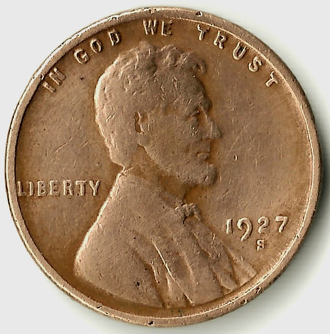 1927-S, Lincoln, Wheat, Cent, Coin, Penny, 1927, San Francisco, Mint, S, Roaring Twenties, Roaring 20s, Era, Detail, Lines, Shiny, Low Mintage, Semi, Key Date, Mint Mark, Mintmark, Copper, Wheatie, Wheat Ears, Detail, Wheat Back, Vintage, Rare, Metal, Antique, Collectible, Memorabilia, Invest, Hobby, Coins