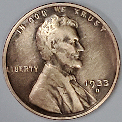 1933-D, Lincoln, Wheat, Cent, Coin, Penny, 1933, Denver, Mint, D, Great Depression, Depression, Era, Detail, Lines, Shiny, Low Mintage, Semi, Key Date, Mint Mark, Mintmark, Copper, Wheatie, Wheat Ears, Detail, Wheat Back, Vintage, Rare, Metal, Antique, Collectible, Memorabilia, Invest, Hobby, Coins