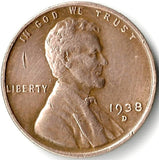 1938-D, Lincoln, Wheat, Cent, Coin, Penny, 1938, Denver, Mint, D, Pre-WWII, Pre World War II, Era, Detail, Lines, Shiny, Low Mintage, Semi, Key Date, Mint Mark, Mintmark, Copper, Wheatie, Wheat Ears, Detail, Wheat Back, Vintage, Rare, Metal, Antique, Collectible, Memorabilia, Invest, Hobby, Coins