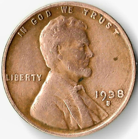 1938-S, Lincoln, Wheat, Cent, Coin, Penny, 1938, San Francisco, Mint, S, Pre-WWII, Pre World War II, Era, Detail, Lines, Shiny, Low Mintage, Semi, Key Date, Mint Mark, Mintmark, Copper, Wheatie, Wheat Ears, Detail, Wheat Back, Vintage, Rare, Metal, Antique, Collectible, Memorabilia, Invest, Hobby, Coins