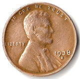 1938-S, Lincoln, Wheat, Cent, Coin, Penny, 1938-S, San Francisco, Mint, S, Pre-WWII, Pre World War II, Era, Detail, Lines, Shiny, Low Mintage, Semi, Key Date, Mint Mark, Mintmark, Copper, Wheatie, Wheat Ears, Detail, Wheat Back, Vintage, Rare, Metal, Antique, Collectible, Memorabilia, Invest, Hobby, Coins