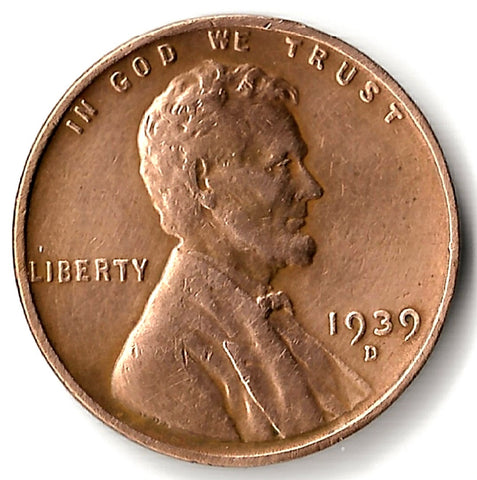 1939-D, Lincoln, Wheat, Cent, Coin, Penny, 1939, Denver, Mint, D, World War II, WWII, Era, Detail, Lines, Shiny, Low Mintage, Semi, Key Date, Mint Mark, Mintmark, Copper, Wheatie, Wheat Ears, Detail, Wheat Back, Vintage, Rare, Metal, Antique, Collectible, Memorabilia, Invest, Hobby, Coins