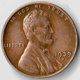 1939-D, Lincoln, Wheat, Cent, Coin, Penny, 1939, Denver, Mint, D, World War II, WWII, Era, Detail, Lines, Shiny, Low Mintage, Semi, Key Date, Mint Mark, Mintmark, Copper, Wheatie, Wheat Ears, Detail, Wheat Back, Vintage, Rare, Metal, Antique, Collectible, Memorabilia, Invest, Hobby, Coins