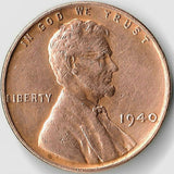 1940, Lincoln, Wheat, Cent, Coin, Penny, Shiny, 1940-P, Philadelphia, Mint, P, Detail, Lines, Early, WWII, World War II, Era, War, Detail, Lines, Shiny, Low Mintage, Semi, Key Date, Mintmark, Copper, Wheatie, Wheat Ears, Wheat Back, Vintage, Rare, Metal, Antique, Collectible, Memorabilia, Invest, Hobby, Coins
