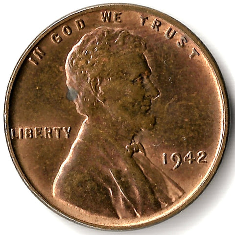 1942, Lincoln, Wheat, Cent, Coin, Penny, Shiny, Toning, 1942-P, Philadelphia, Mint, P, Detail, Lines, Early, WWII, World War II, Era, War, Low Mintage, Semi, Key Date, Mintmark, Copper, Wheatie, Wheat Ears, Detail, Wheat Back, Vintage, Rare, Metal, Antique, Collectible, Memorabilia, Invest, Hobby, Coins