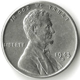 1943-D, Lincoln, Wheat, Cent, Coin, Penny, Steel, Zinc, Steel-Coated, 1943, Denver, Mint, D, Detail, Lines, Early, WWII, World War II, Era, War, Low Mintage, Semi, Key Date, Mintmark, Copper, Wheatie, Wheat Ears, Detail, Wheat Back, Vintage, Rare, Metal, Antique, Collectible, Memorabilia, Invest, Hobby, Coins