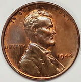 1944, Lincoln, Wheat, Cent, Coin, Penny, Shiny, Red, Reddish, Tone, Toned, 1944-P, Philadelphia, Mint, P, Detail, Lines, Early, WWII, World War II, Era, War, Detail, Lines, Shiny, Low Mintage, Semi, Key Date, Mint Mark, Mintmark, Copper, Wheatie, Wheat Ears, Wheat Back, Vintage, Rare, Metal, Antique, Collectible, Memorabilia, Invest, Hobby, Coins