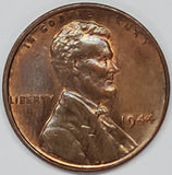 1944, Lincoln, Wheat, Cent, Coin, Penny, Shiny, Red, Reddish, Tone, Toned, 1944-P, Philadelphia, Mint, P, Detail, Lines, Early, WWII, World War II, Era, War, Detail, Lines, Shiny, Low Mintage, Semi, Key Date, Mint Mark, Mintmark, Copper, Wheatie, Wheat Ears, Wheat Back, Vintage, Rare, Metal, Antique, Collectible, Memorabilia, Invest, Hobby, Coins