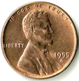 1955-S, Lincoln, Wheat, Cent, Coin, Penny, 1955-S, San Francisco, Mint, S, Post War, Era, Detail, Lines, Shiny, Low Mintage, Semi, Key Date, Mint Mark, Mintmark, Copper, Wheatie, Wheat Ears, Wheat Back, Vintage, Rare, Metal, Antique, Collectible, Memorabilia, Invest, Hobby, Coins