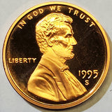 1995-S, Lincoln, Memorial, Cent, Coin, Penny, 1995, Proof, San Francisco, Mint, S, Detail, Lines, Shiny, Low Mintage, Semi, Key Date, Mint Mark, Mintmark, Copper, Detail, Vintage, Rare, Metal, Antique, Collectible, Memorabilia, Invest, Hobby, Coins