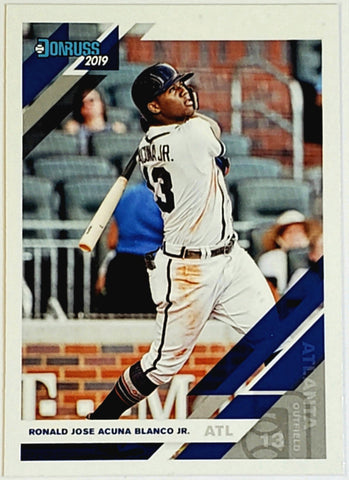 Acuna, Jr, Ronald, Full Name, Variation, SP, 2019, Donruss, 87, Panini, RC, MVP, Rookie Of The Year, ROY, World Series, Atlanta, Braves, Home Runs, Slugger, RC, Baseball, MLB, Baseball Cards