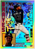 Acuna, Jr, Ronald, Refractor, 1984, Retro, 35th Anniversary, Insert, 2019, Topps, Chrome, 84TC-24, Rookie Of The Year, ROY, All-Star, World Series, Atlanta, Braves, Home Runs, Slugger, RC, Baseball, MLB, Baseball Cards