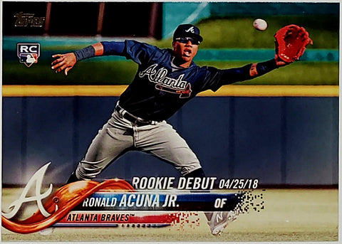 Acuna, Jr, Ronald, Rookie, Debut, 2018, Topps, Update, US252, 252, RC, Rookie Of The Year, ROY, World Series, Atlanta, Braves, Home Runs, Slugger, RC, Baseball, MLB, Baseball Cards