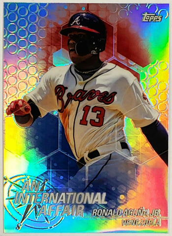 Acuna, Jr, Ronald, Rookie, Refractor, 2018, Topps, Chrome, Update, International, Affair, IA-RA, RC, Rookie Of The Year, ROY, World Series, Atlanta, Braves, Home Runs, Slugger, RC, Baseball, MLB, Baseball Cards