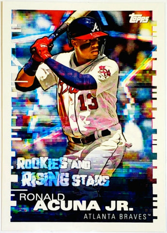 Acuna, Jr, Ronald, Sticker, Rookies and Rising Stars, Rookies, Rising Stars, Reverse, Jose, Urena, 2019, Topps, MLB, Sticker, 216, Rookie Of The Year, ROY, All-Star, World Series, Atlanta, Braves, Home Runs, Slugger, RC, Baseball, MLB, Baseball Cards