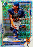 Alvarez, Francisco, Rookie, Catcher, Mojo, Refractor, Mega, Mega Box, Variation, 2021, Bowman, Chrome, Prospects, BCP53, BCP-53, 53, Topps, RC, New York, Mets, Citi Field, Home Runs, Slugger, RC, Baseball, MLB, Baseball Cards