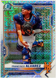 Alvarez, Francisco, Rookie, Catcher, Mojo, Refractor, Mega, Mega Box, Variation, 2021, Bowman, Chrome, Prospects, BCP53, BCP-53, 53, Topps, RC, New York, Mets, Citi Field, Home Runs, Slugger, RC, Baseball, MLB, Baseball Cards