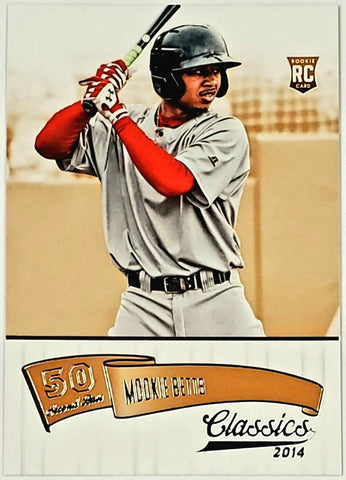 Betts, Mookie, Rookie, 2014, Panini, Classics, 169, RC, MVP, All-Star, Batting Title, World Series, Title, Stolen Bases, Speed, Power, Boston, Red Sox, Los Angeles, Dodgers, Home Runs, Slugger, RC, Baseball, MLB, Baseball Cards