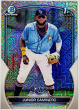 Caminero, Junior, Rookie, 1st Bowman, First, Mojo, Refractor, Mega, Mega Box, Variation, 2023, Bowman, Chrome, Prospects, BCP61, BCP-61, Topps, RC, Prospect, Draft, Tampa Bay, Tampa, Rays, Memorabilia, Collectibles, Home Runs, Slugger, RC, Baseball, MLB, Baseball Cards