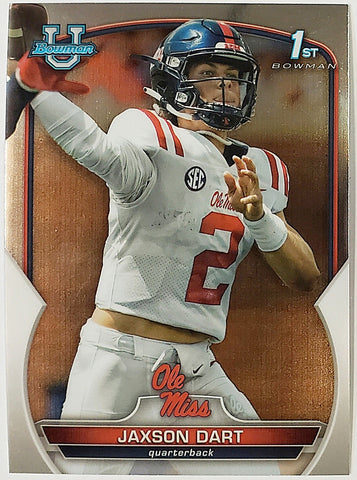 Dart, Jaxson, Rookie, 1st Bowman, First, 2022, Bowman, Chrome, University, 94, Topps, RC, Quarterback, QB, 1st Round, Draft Pick, New York, Giants, Memorabilia, Collectibles, Football, RC, Hobby, NFL, Football Cards