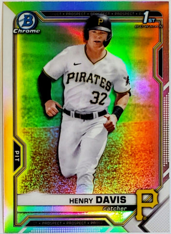 Davis, Henry, Rookie, Refractor, 1st, Bowman, 2021, Bowman, Chrome, Draft, BDC-48, BDC48, RC, Topps, First, Overall, Draft, Pick, Prospect, Pittsburgh, Pirates, Home Runs, Slugger, RC, Baseball, MLB, Baseball Cards