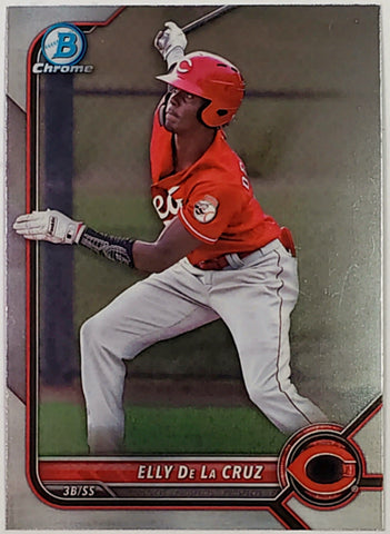 De La Cruz, Elly, Rookie, 2022, Bowman, Chrome, Prospects, BCP-224, BCP224, RC, Topps, Prospect, Phenom, Stolen Bases, Speed, Power, Cincinnati, Reds, Home Runs, Slugger, RC, Baseball, MLB, Baseball Cards