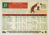 Fried, Max, Rookie, 1959, Retro, 2018, Topps, Archives, 27, RC, Pitching, Starter, Wins, World Series, Atlanta, Braves, San Diego, Padres, New York, Yankees, Pitcher, Strikeouts, Ks, Baseball, MLB, RC, Baseball Cards